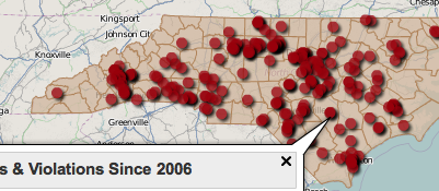 Click here to go to full sized interactive map Image of Interactive Map on the Penalties and Violations page